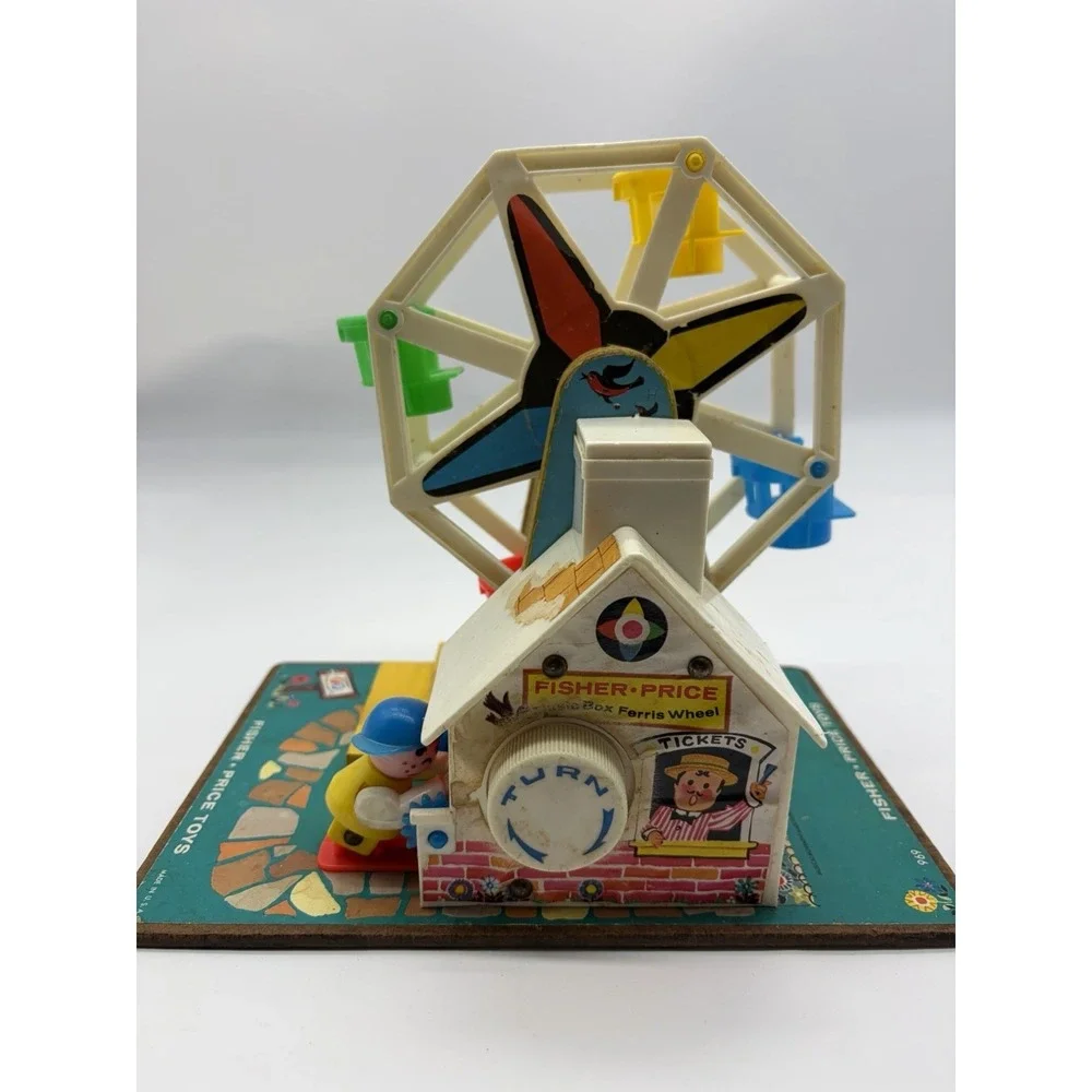 Vintage 1966 Fisher Price #969 Music Box Ferris Wheel Works Plays Tune Toy